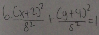 frac (x+2)^28^2+frac (y+4)^25^2=1