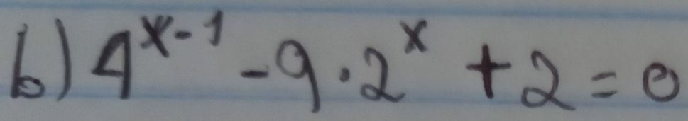 4^(x-1)-9· 2^x+2=0