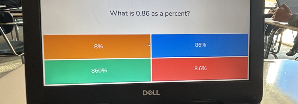 What is 0.86 as a percent? 
Dell