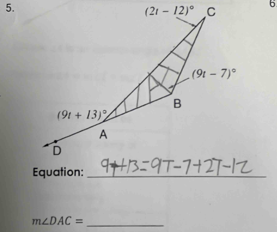 Equation:_
_
m∠ DAC= _