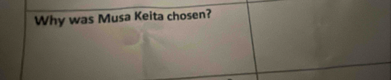 Why was Musa Keita chosen?
