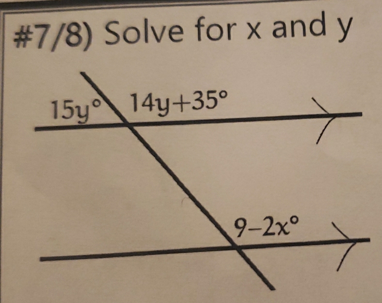 #7/8) Solve for x and y