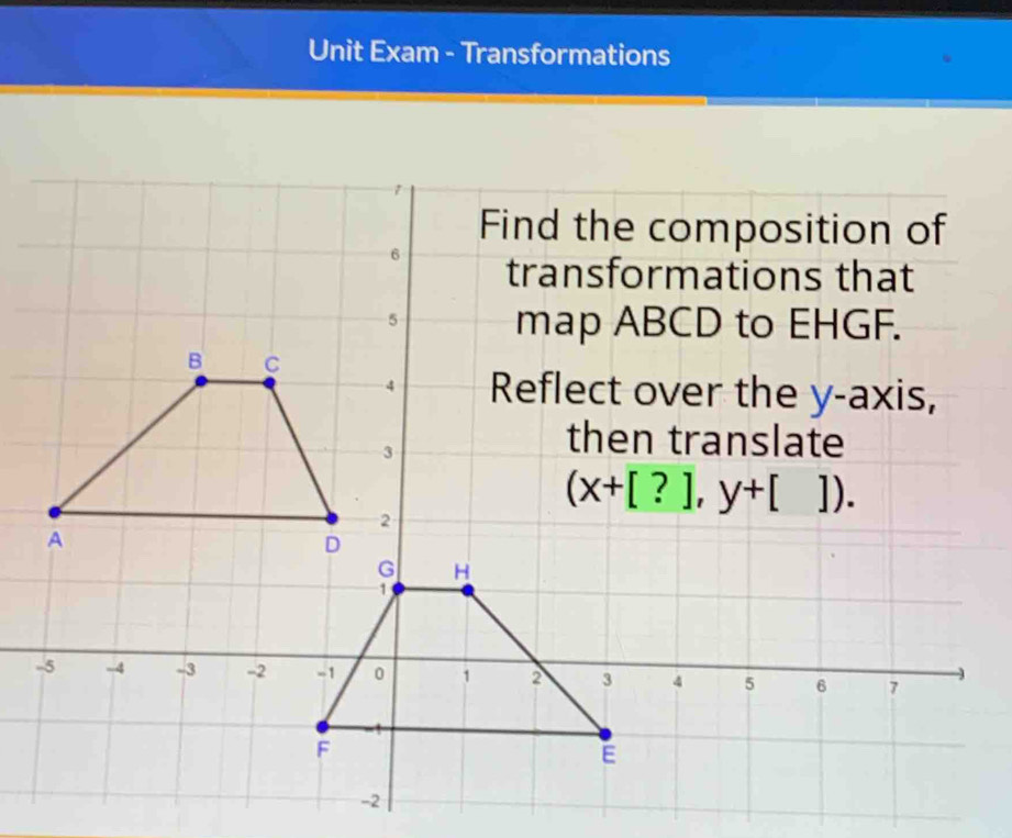 Unit Exam - Transformations
-