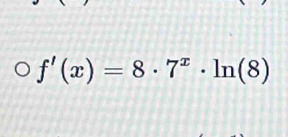 f'(x)=8· 7^x· ln (8)