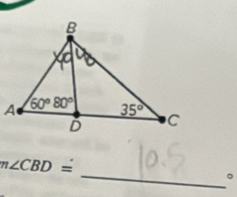 m∠ CBD=