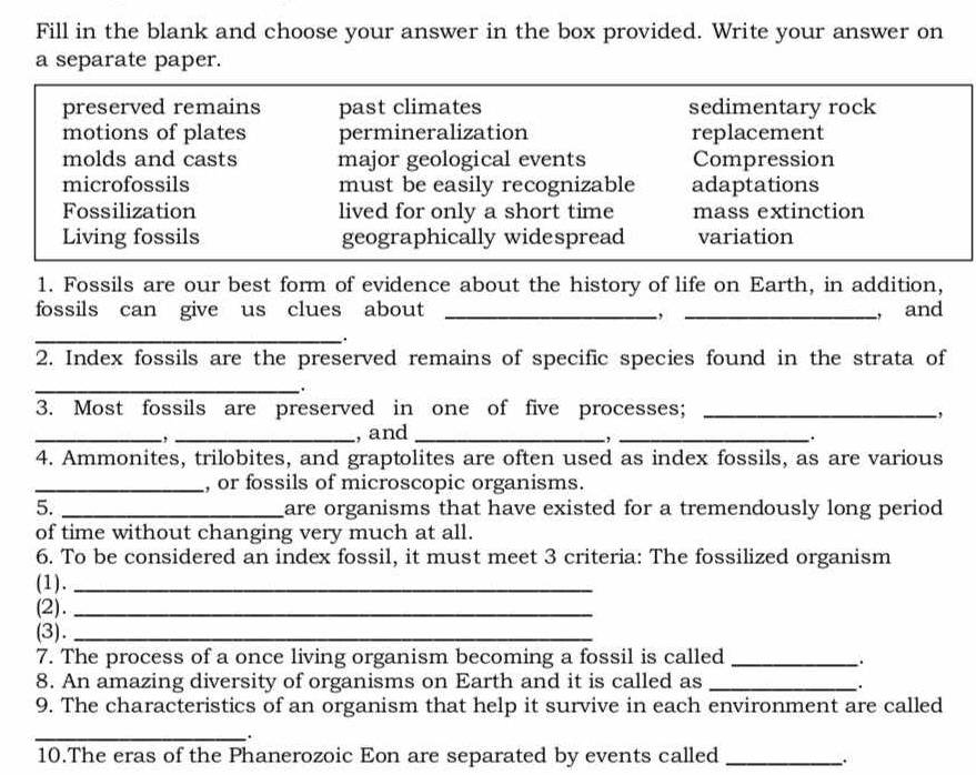 Solved: Fill in the blank and choose your answer in the box provided ...