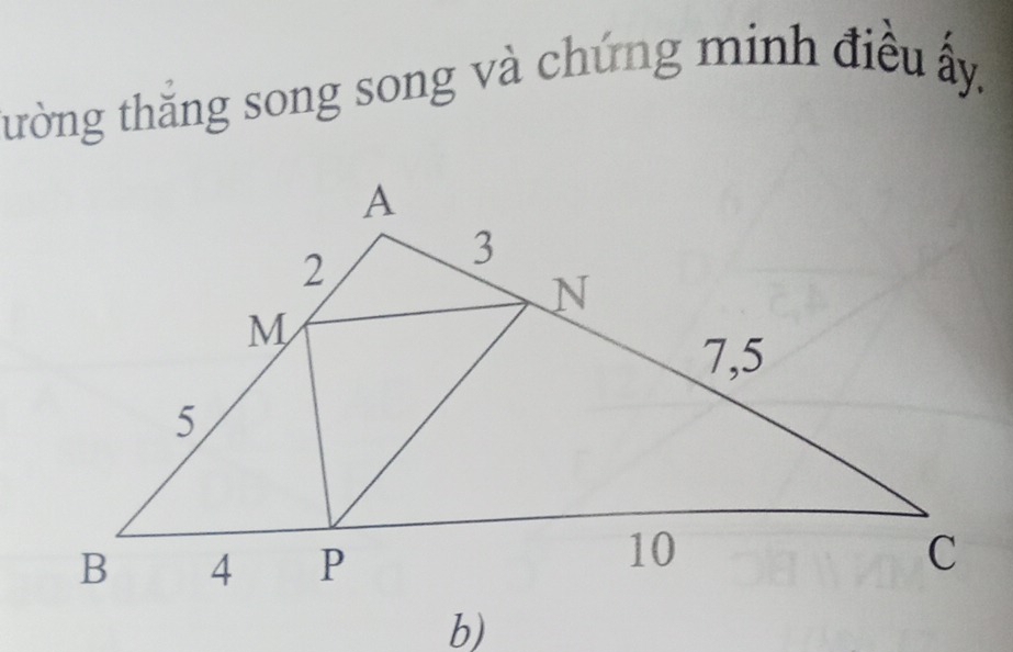 trờng thắng song song và chứng minh điều ấy, 
b)