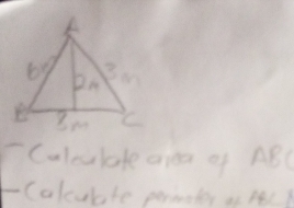 Culeulate area of ABC
Calubte persater Pe?