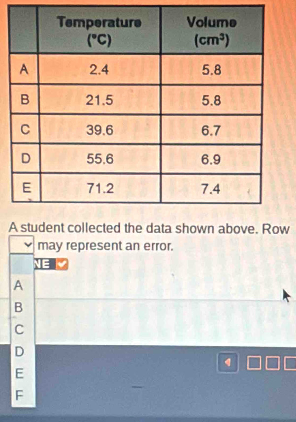 Aw
may represent an error.
NE
A
B
C
D
E
F