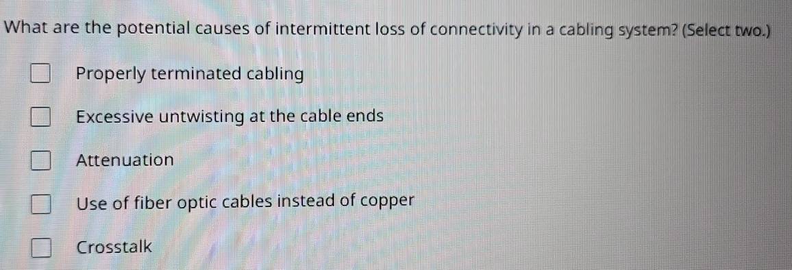 Solved: What are the potential causes of intermittent loss of ...