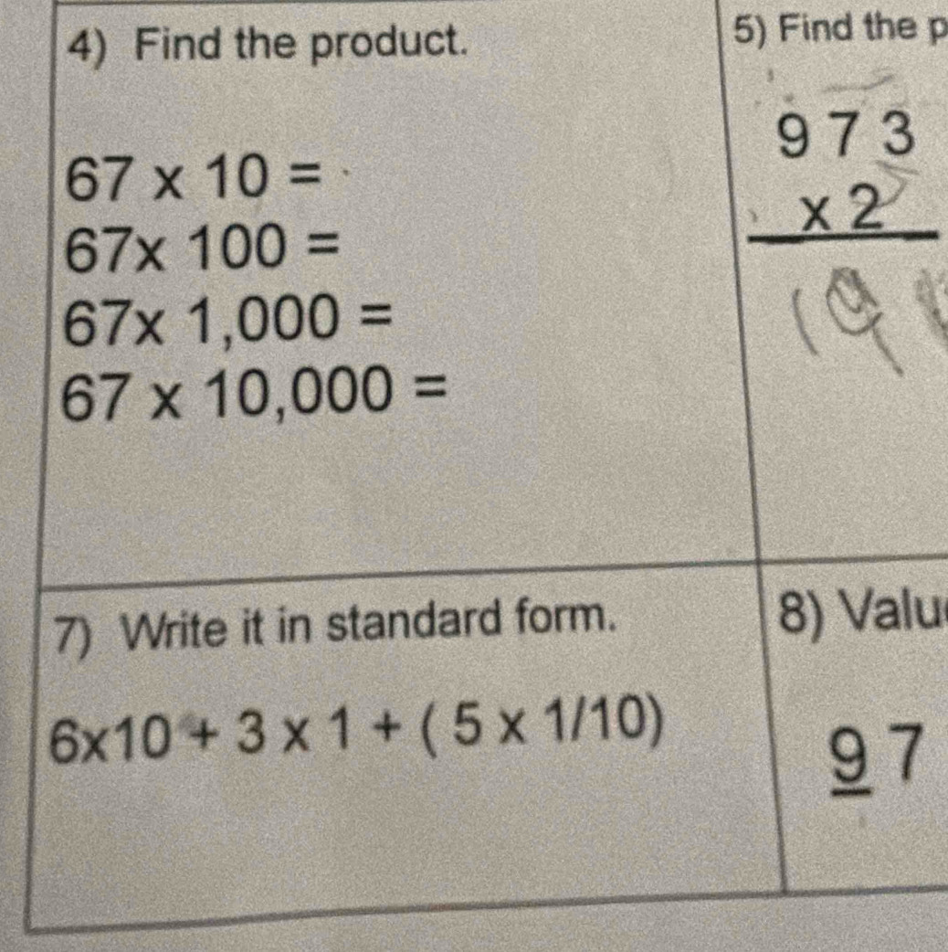 Find the product. 5) Find the p
lu
7