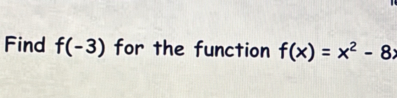 Find f(-3) for the function f(x)=x^2-8x