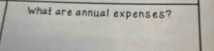 What are annual expenses?