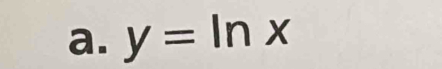 y=ln x