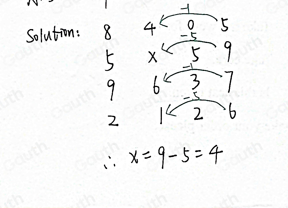 Solved: 8 4 0 5 Look for a pattern and find the missing digit x ...