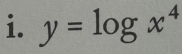 y=log x^4