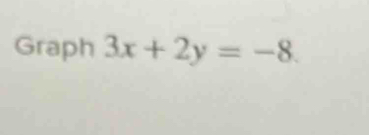 Graph 3x+2y=-8.