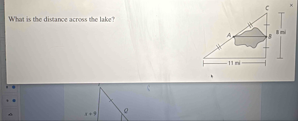 What is the distance across the lake?