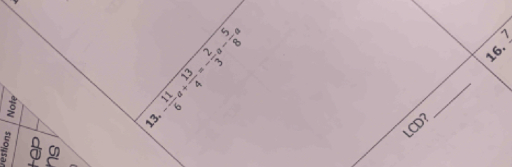  1/4 ,  2/1 ,  1/1 ,  1/4 , frac 3
6
5
_ 
LCD?
2