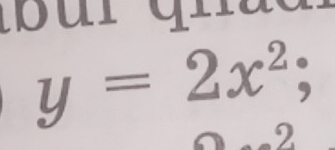 y=2x^2; 
2