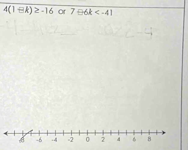 4(1□ k)≥ -16 or 7oplus 6k