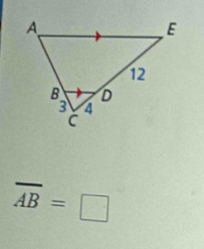 overline AB=□