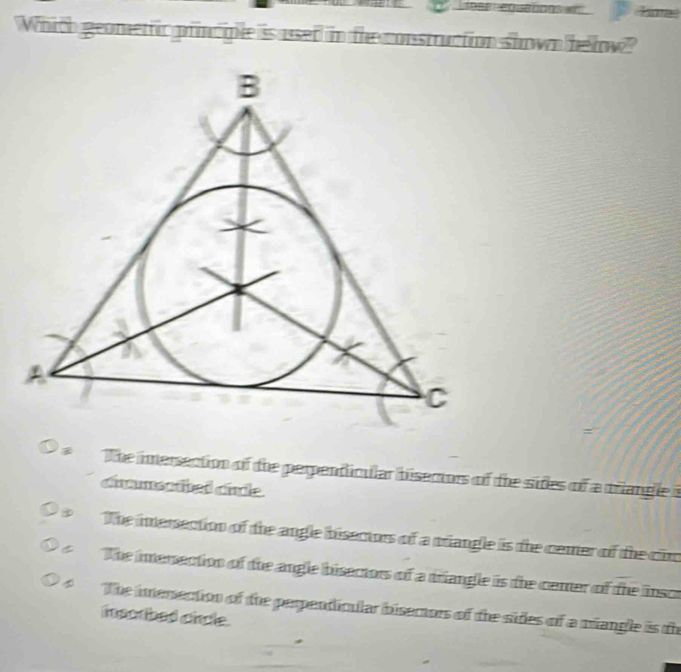 Solved: Which geomettic principle is ussed in the construction shown ...