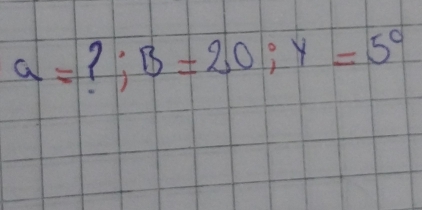 a= P B=20:y=5^0.