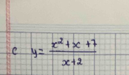 y= (x^2+x+7)/x+2 