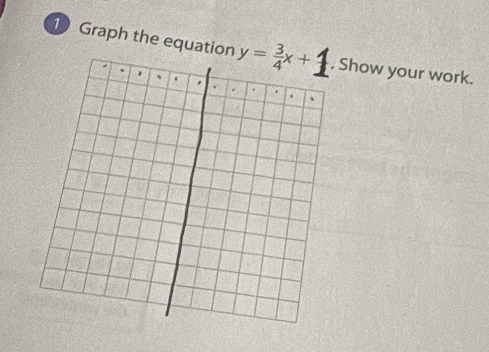 Graph the equation  Show your work.