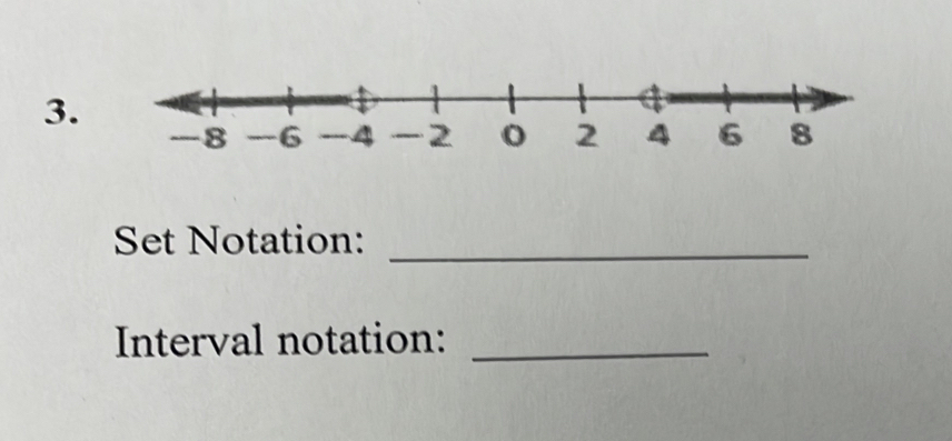 Set Notation:_ 
Interval notation:_