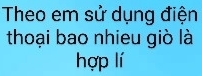 Theo em sử dụng điện 
thoại bao nhieu giò là 
hợp lí