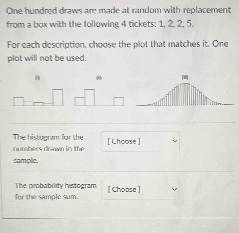 Solved: One hundred draws are made at random with replacement from a ...
