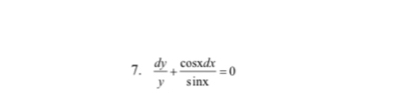  dy/y + cos xdx/sin x =0