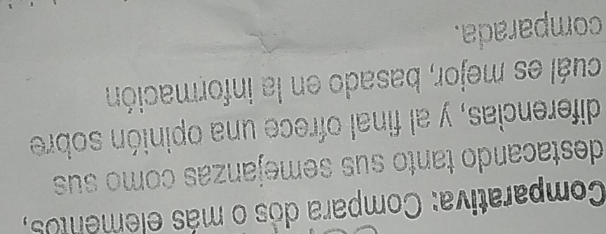 Comparativa: Compara dos o más elementos, 
destacando tanto sus semejanzas como sus 
diferencias, y al final ofrece una opinión sobre 
cuál es mejor, basado en la información 
comparada.
