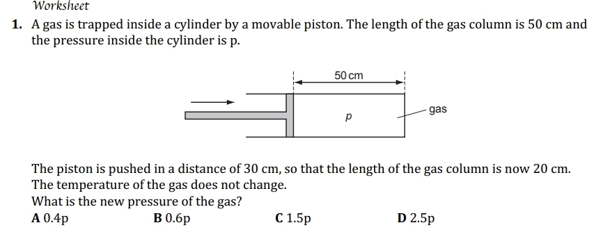 Solved: Worksheet 1. A gas is trapped inside a cylinder by a movable ...