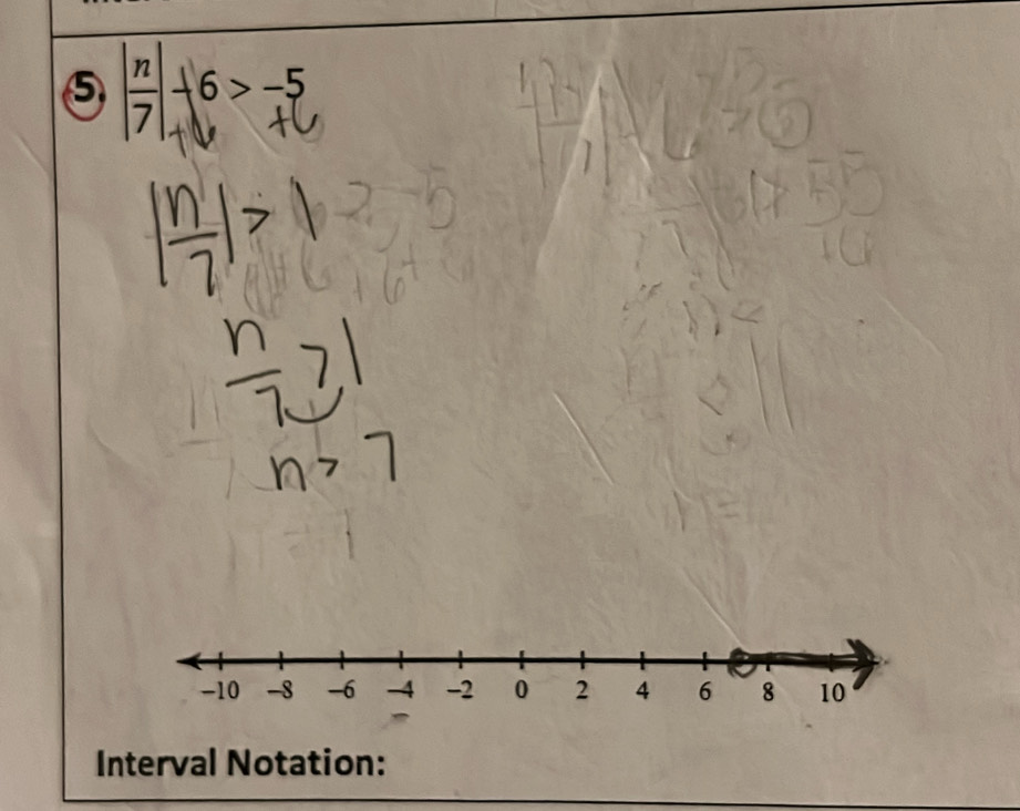 ⑤ 
Interval Notation: