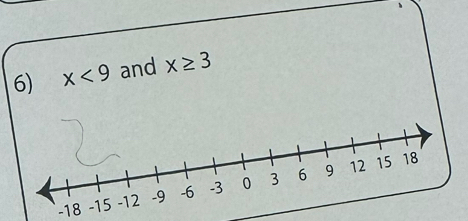 x<9</tex> and x≥ 3
-18