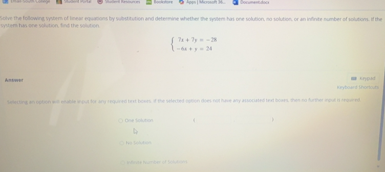 Solved: Lmail-South College Student Portal Student Resources Bookstore ...