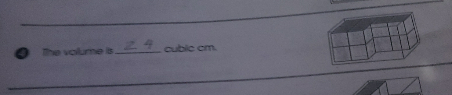 The volume is _ cubic cm.