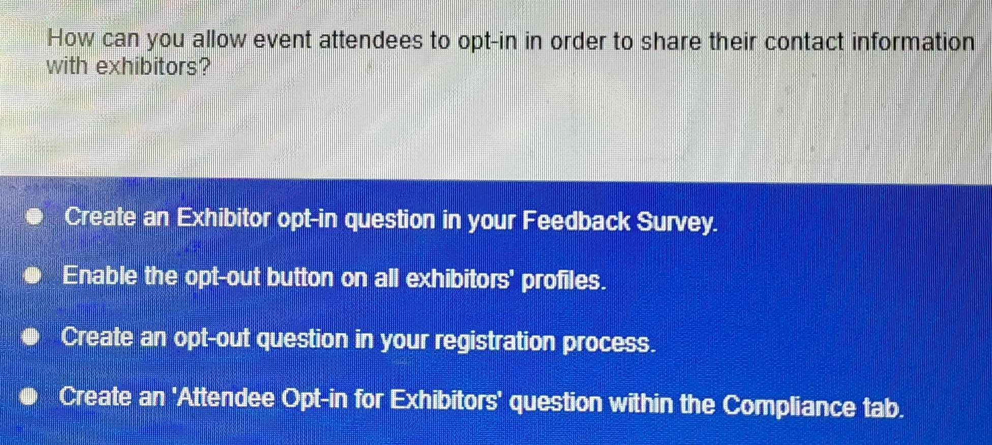 Solved: How can you allow event attendees to opt-in in order to share ...
