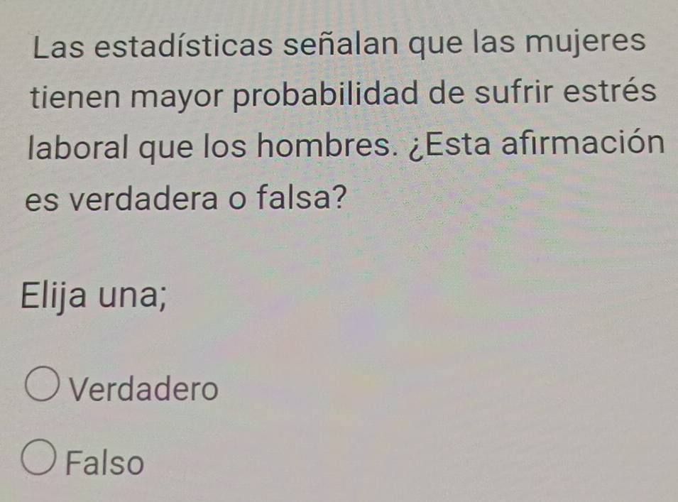Resuelto:Las estadísticas señalan que las mujeres tienen mayor ...