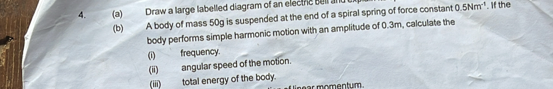 Solved: Draw a large labelled diagram of an electric bell and . If the ...