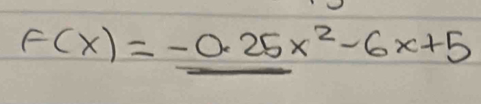 F(x)=-0.25x^2-6x+5