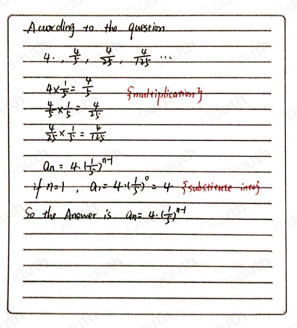 Solved: What is the iterative rule for the following sequence? 4, 4/5 ...