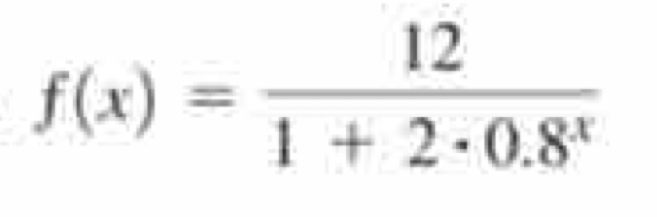 f(x)= 12/1+2· 0.8^x 