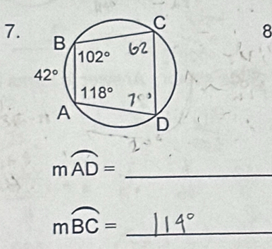 8
7.
moverline AD= _
_ moverline BC=