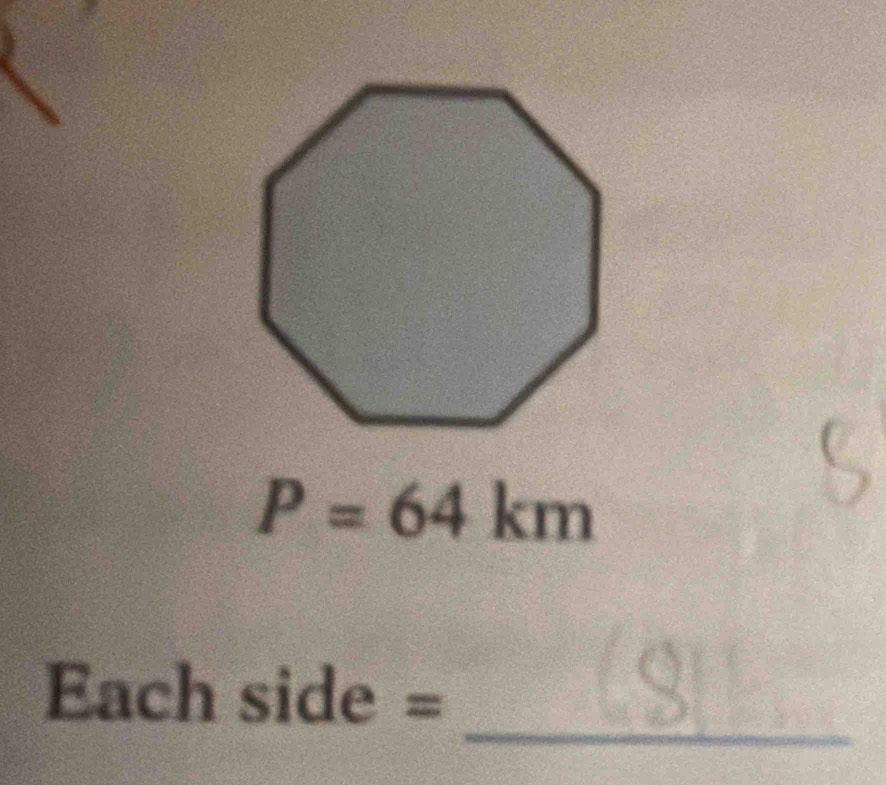 P=64km
_ 
Each side =