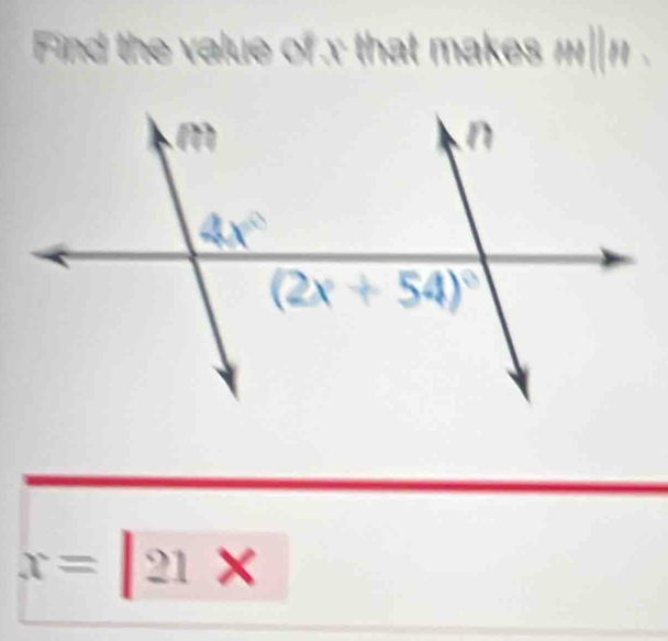 Find the value of x that makes m|n .
x=21*