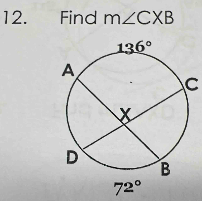 Find m∠ CXB
C